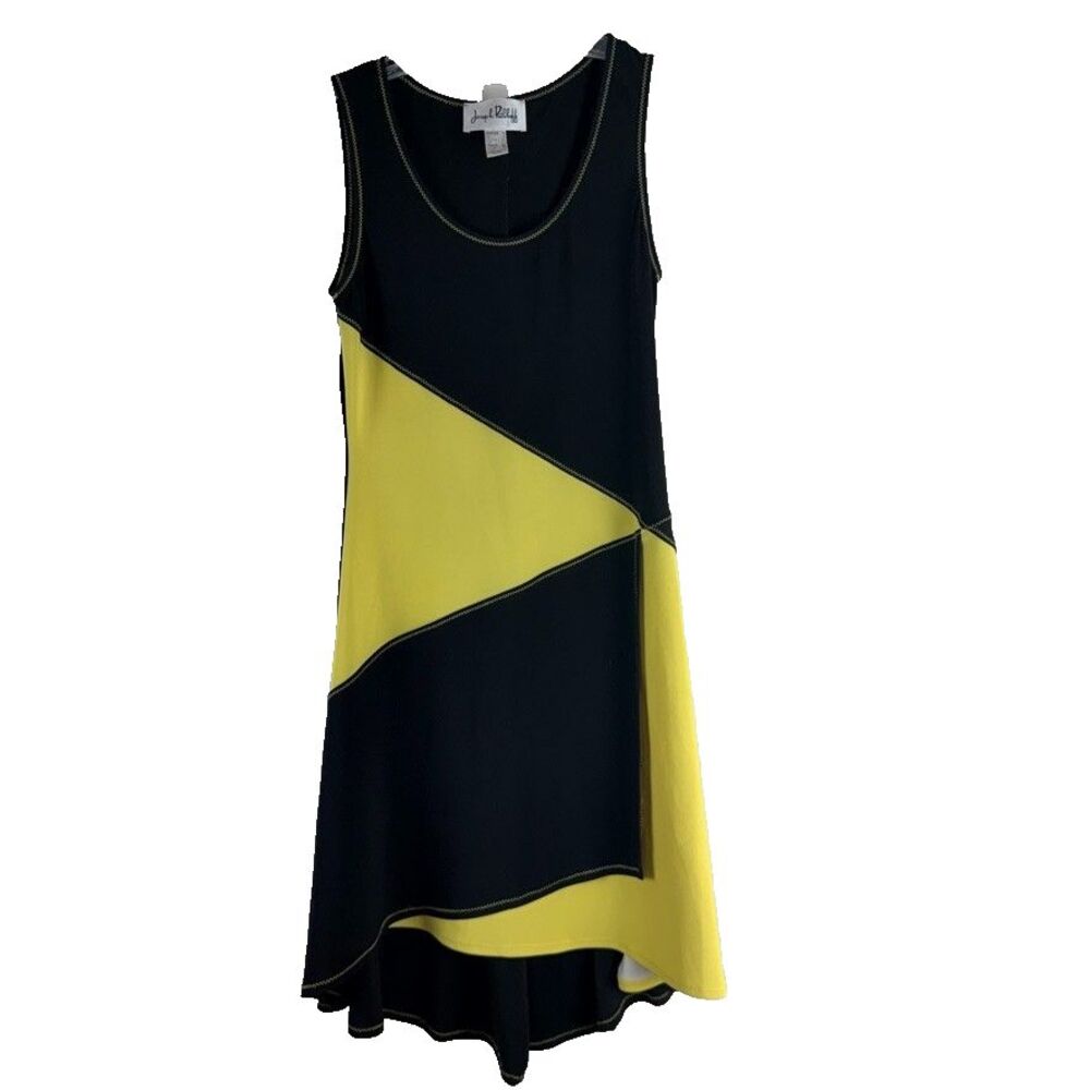 Joseph Ribkoff Dress‎ 6 Women Colorblock High Low Sleeveless Midi Artsy Cocktail